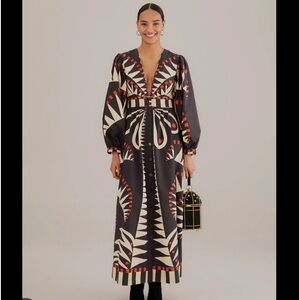 FARM Rio Black and Cream Maxi Dress